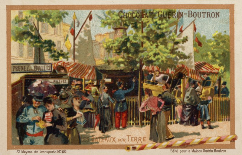 Jachty lądowe (chromolitho) autorstwa French School