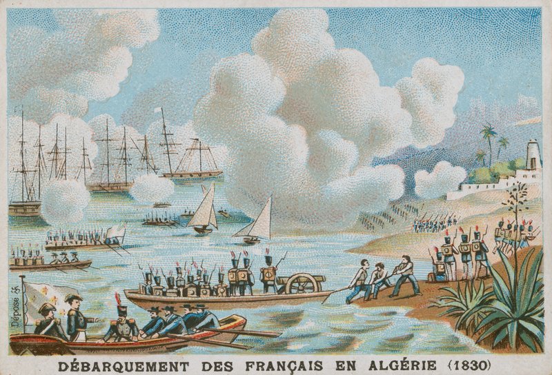 Lądowanie Francuzów w Algierii, 1830 autorstwa French School