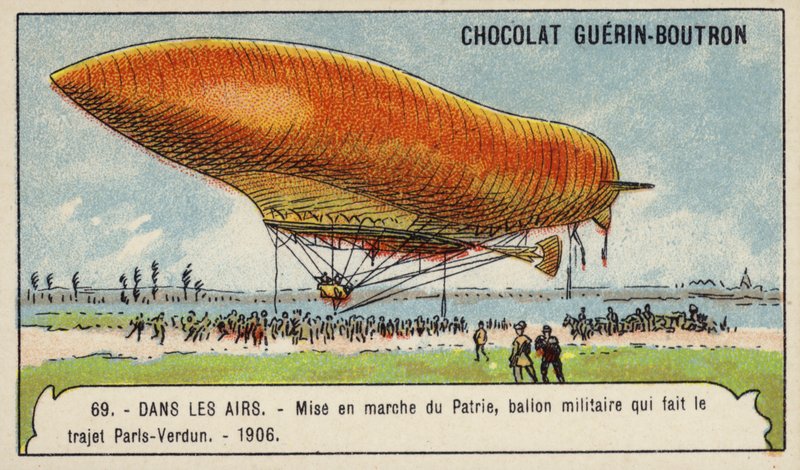 Wodowanie sterowca wojskowego Patrie, który wykonał lot z Paryża do Verdun autorstwa French School