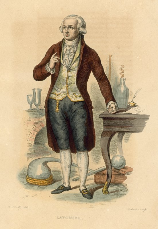 Lavoisier (kolorowy grawerunek) autorstwa French School