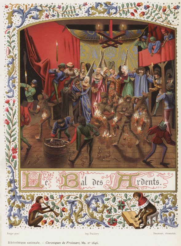 Bal des Ardents (chromolitho) autorstwa French School