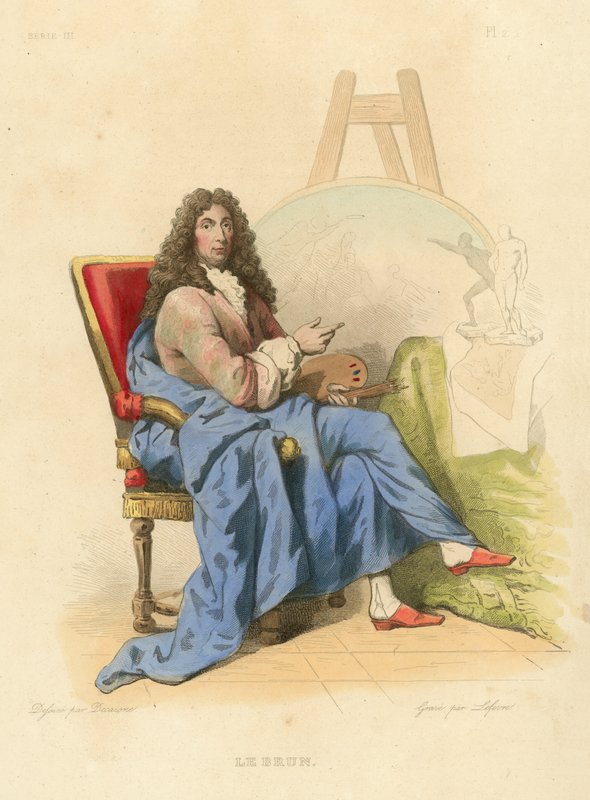 Le Brun (kolorowy grawer) autorstwa French School