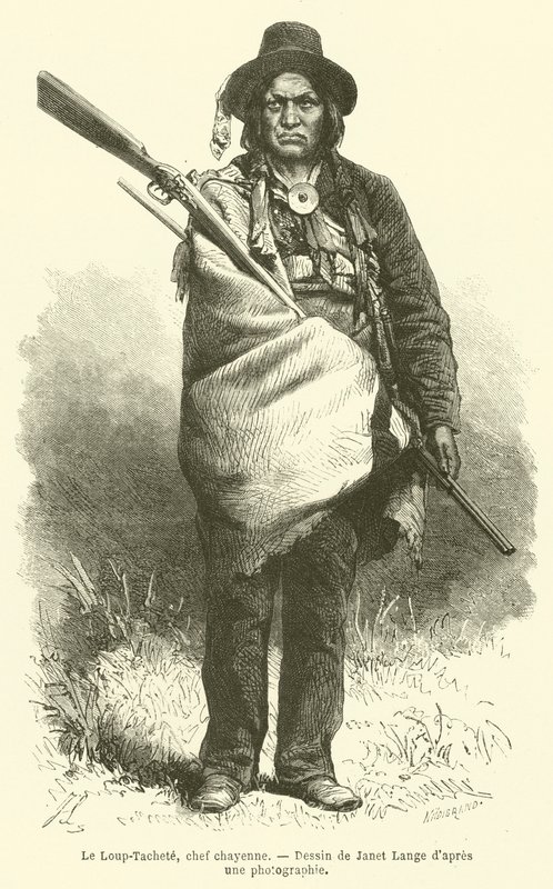 Le Loup-Tachete, szef Cheyenne (grawerowanie) autorstwa French School