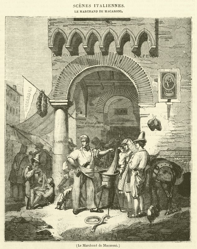 Le Marchand de Macaroni (rycina) autorstwa French School
