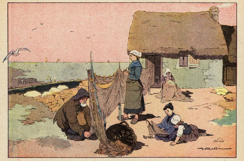 Le Pecheur, Rybak (kolor lito) autorstwa French School