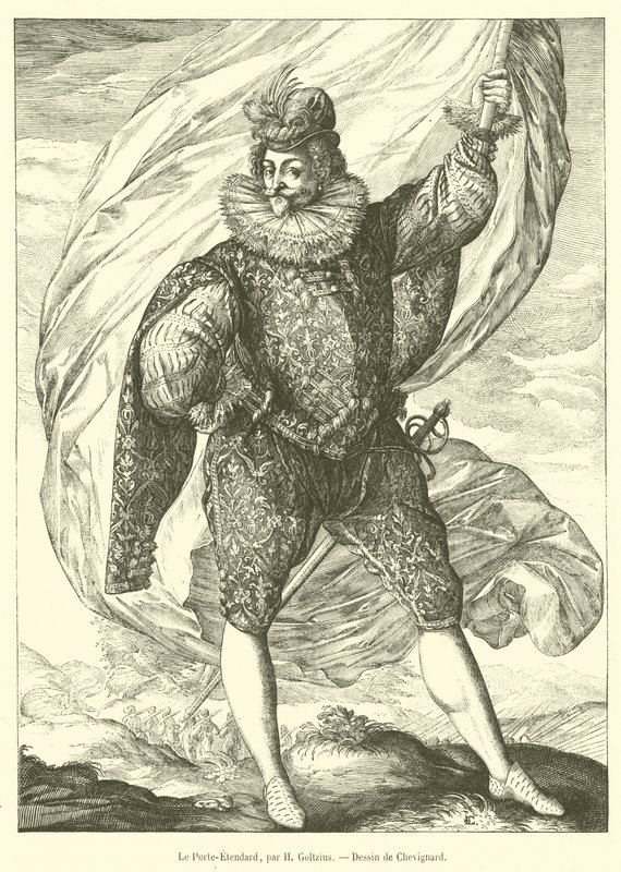Standard Bearer (grawerowanie) autorstwa French School