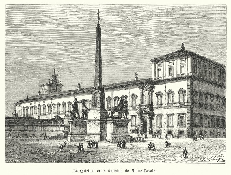 Kwirynał i fontanna Monte-Cavale (rycina) autorstwa French School