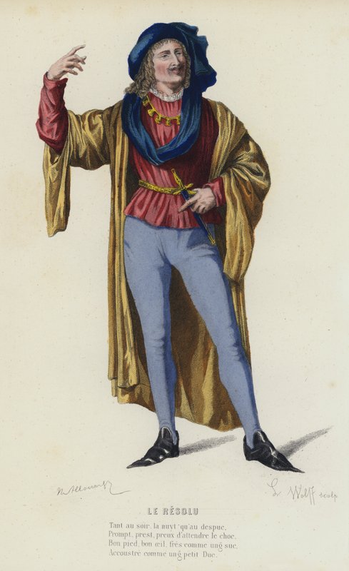 Le Resolu (kolorowy grawer) autorstwa French School