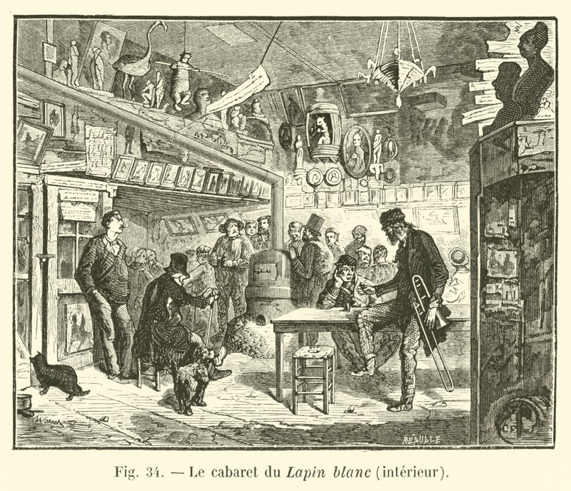 Kabaret Biały Królik, wnętrze autorstwa French School