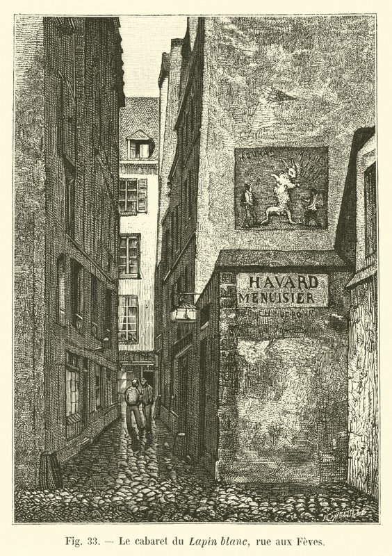 Kabaret Białego Królika, rue aux Feves autorstwa French School