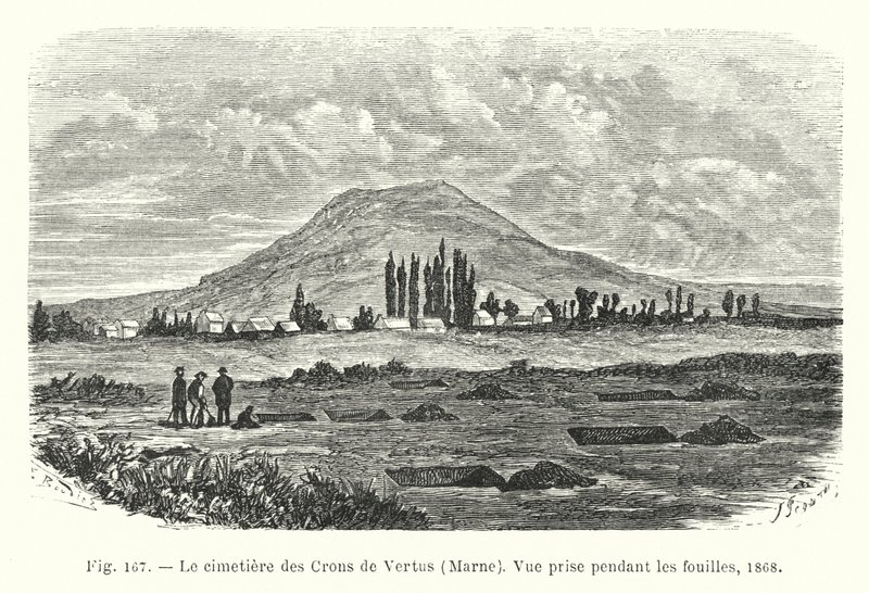 Cmentarz Crons de Vertus, Marne, Widok z wykopalisk autorstwa French School