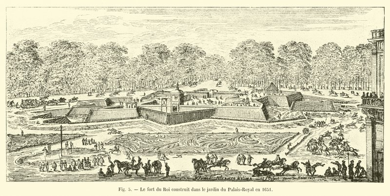 Fort du Roi zbudowany w ogrodzie Palais-Royal w 1651 r autorstwa French School