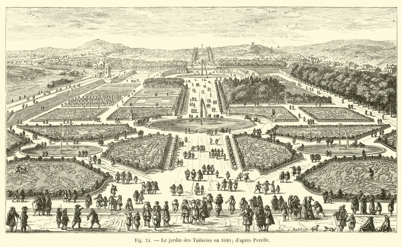 Ogród Tuileries w 1680 r.; po Perelle autorstwa French School