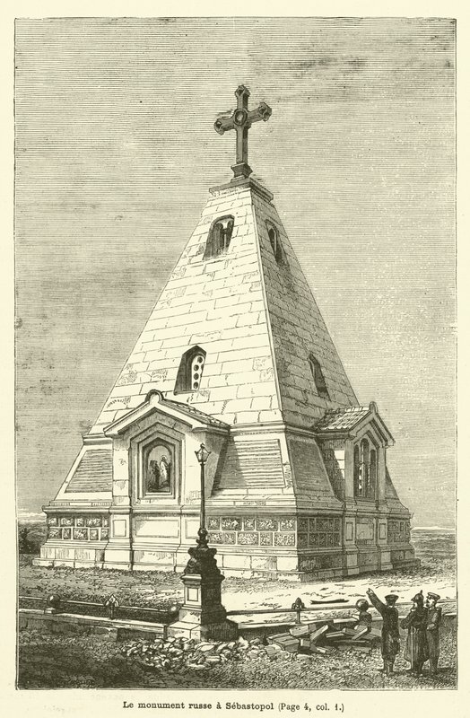 Pomnik rosyjski w Sewastopolu (rycina) autorstwa French School