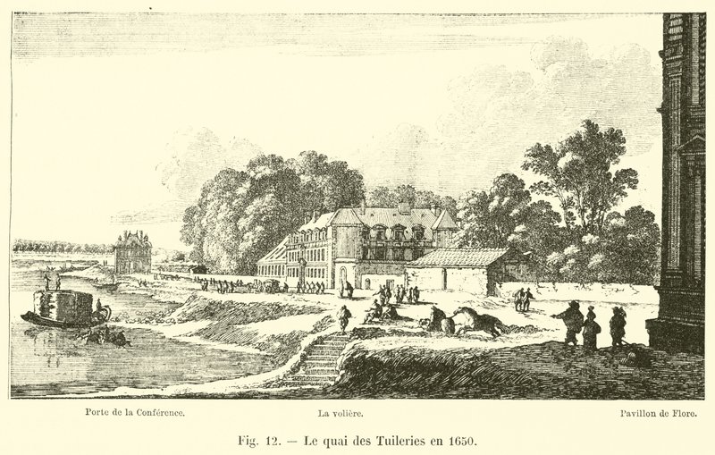 Quai des Tuileries w 1650 r autorstwa French School