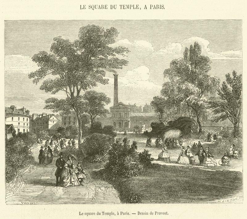 Le square du Temple, Paryż (rycina) autorstwa French School
