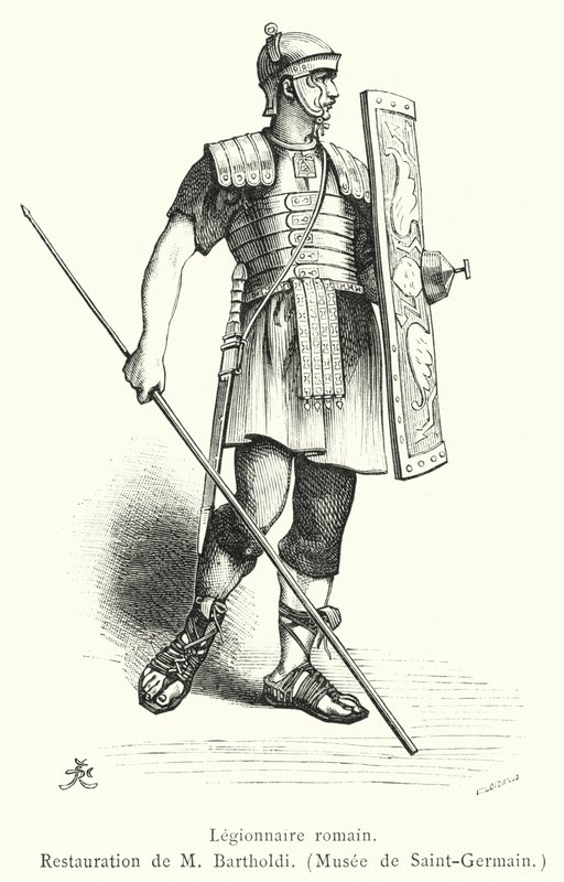 Romain legionistów (grawerowanie) autorstwa French School