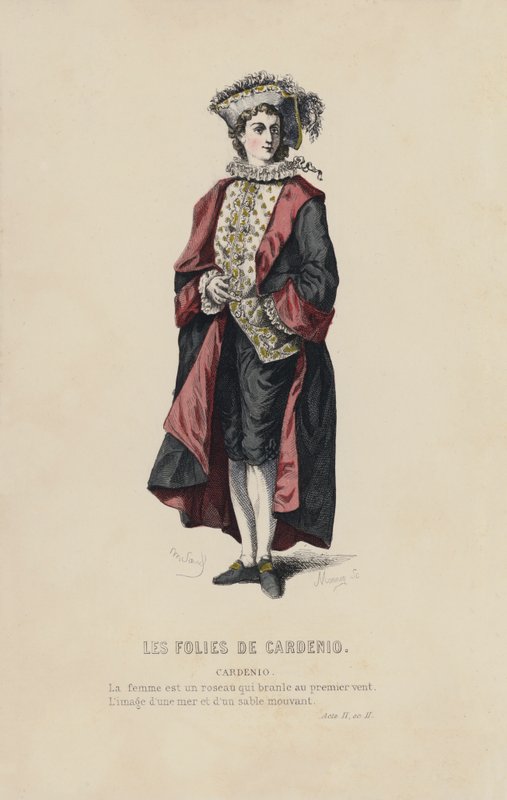 Les Folies De Cardenio, Cardenio (kolorowy grawerunek) autorstwa French School