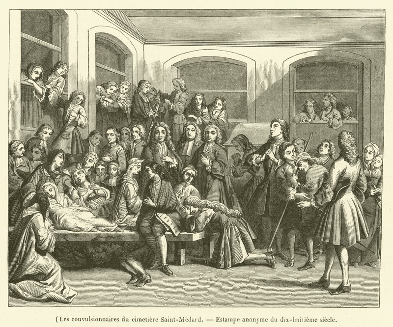 Konwulsje z cmentarza Saint-Medard (rycina) autorstwa French School