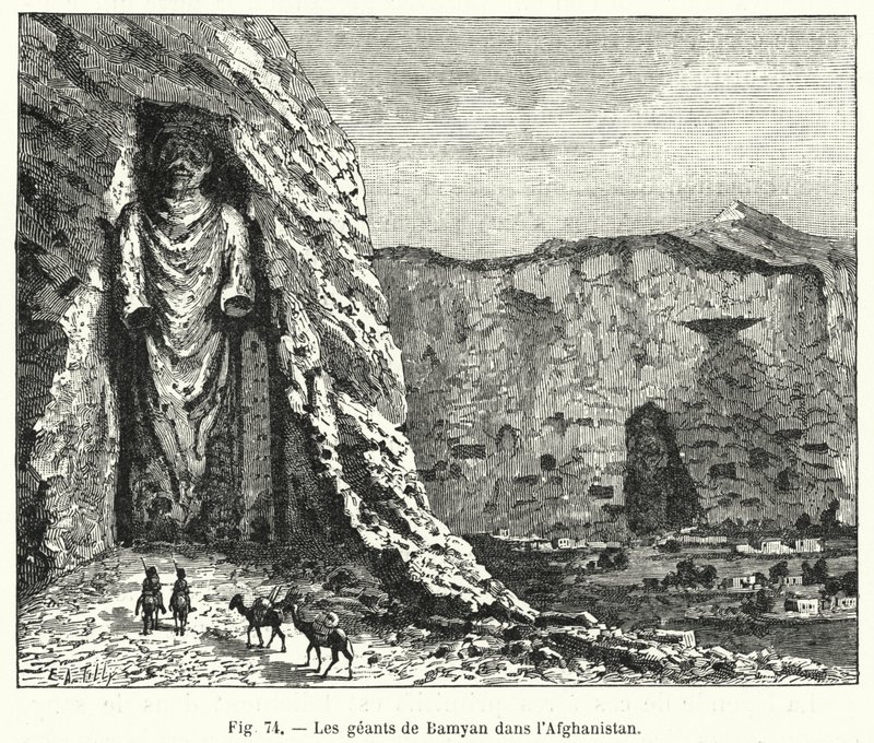 Bamiyan Giants w Afganistanie (rycina) autorstwa French School