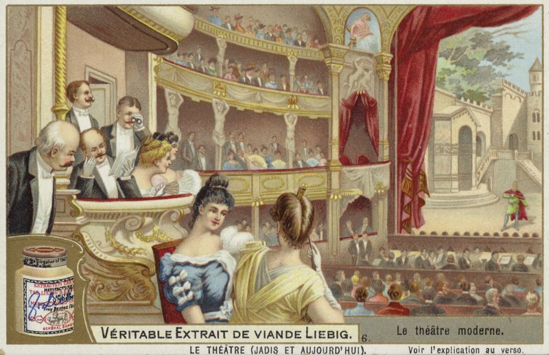 Karta Liebiga z nowoczesnym teatrem autorstwa French School