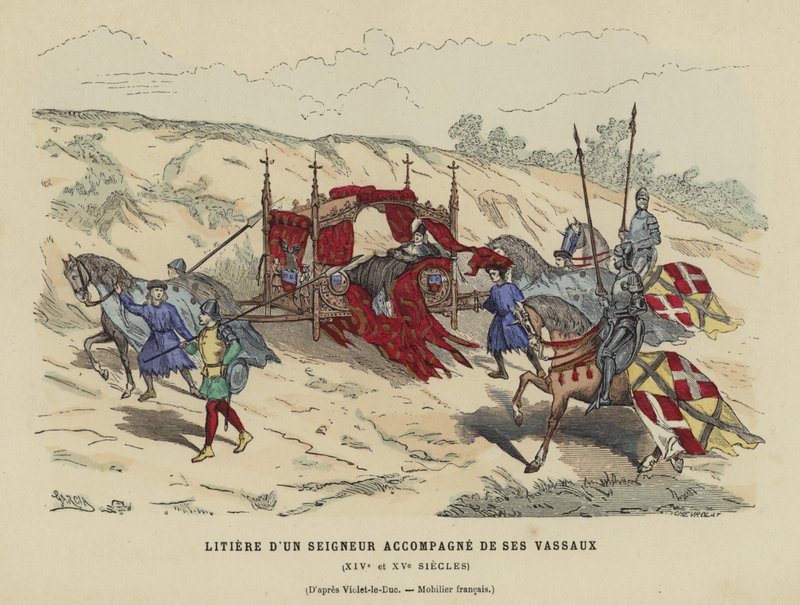 Miot szlachcica w towarzystwie jego wasali, XIV lub XV wiek autorstwa French School