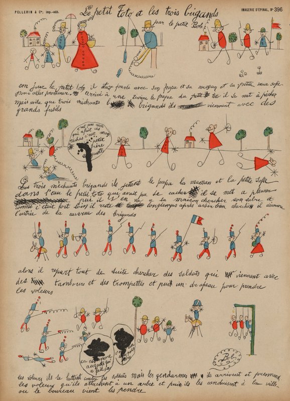 Mały Toto i trzej zbójcy (kolorowy grawerunek) autorstwa French School
