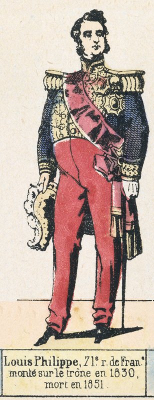 Ludwik Filip, 71. król Francji, wstąpił na tron ​​w 1830, zmarł w 1851 (kolorowa rycina) autorstwa French School