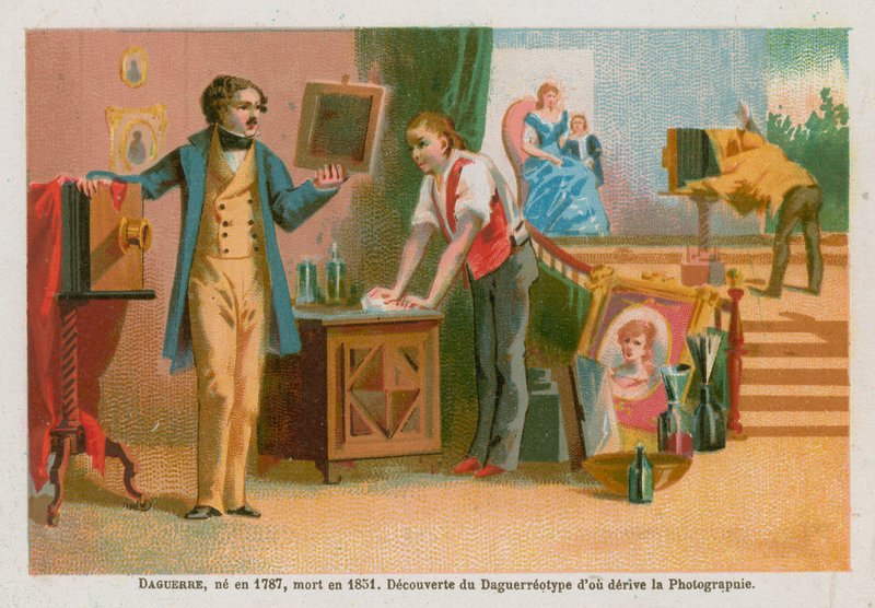 Louis Daguerre, XIX-wieczny francuski pionier fotografii autorstwa French School