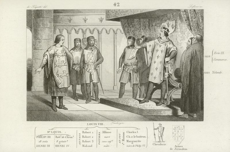 Ludwik VIII Francji otrzymuje wysłannika od swojego wroga, Henryka III Anglii autorstwa French School