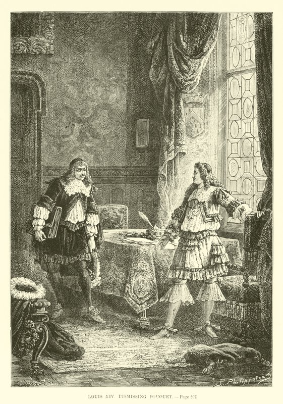 Ludwik XIV odwołujący Fouquet autorstwa French School