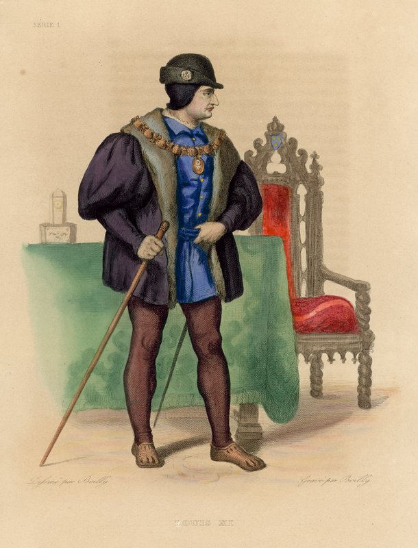 Ludwik XI (kolorowy grawerunek) autorstwa French School
