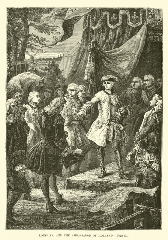Ludwik XV i Ambasador Holandii autorstwa French School