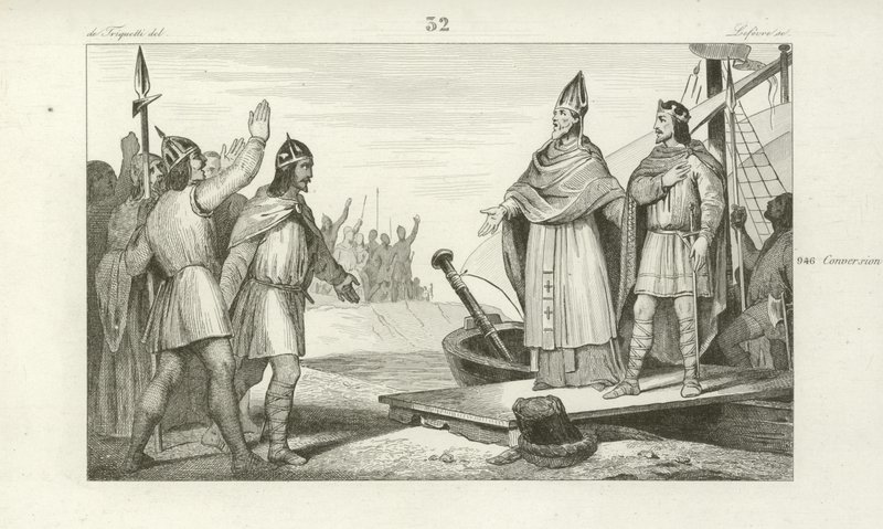 Louis dOutremer wraca do Francji, aby objąć tron, 936 autorstwa French School