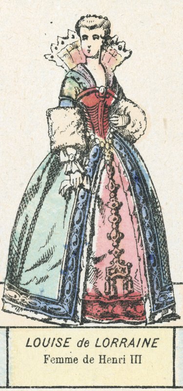 Louise de Lorraine, żona Henryka III (kolorowy grawerunek) autorstwa French School