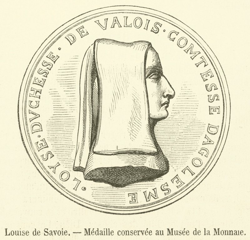 Louise de Savoy, Medal w Muzeum Walut (rycina) autorstwa French School