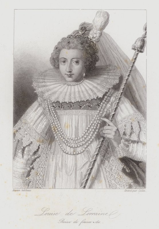 Louise of Lorraine, królowa małżonka Henryka III Francji (grafika) autorstwa French School