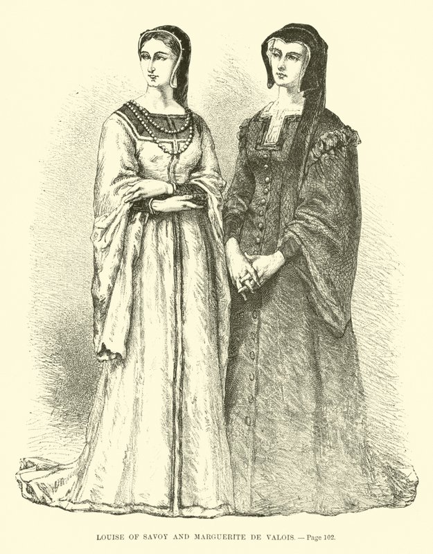 Ludwika Sabaudii i Małgorzata de Valois autorstwa French School