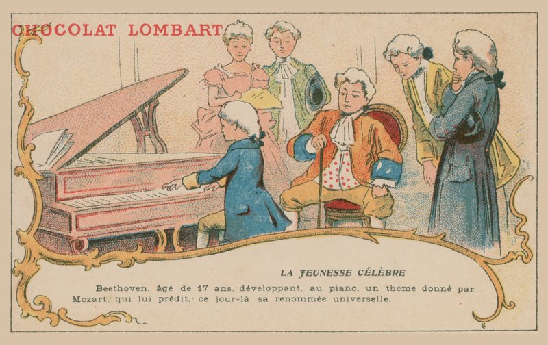 Ludwig van Beethoven grający na fortepianie w wieku 17 lat autorstwa French School