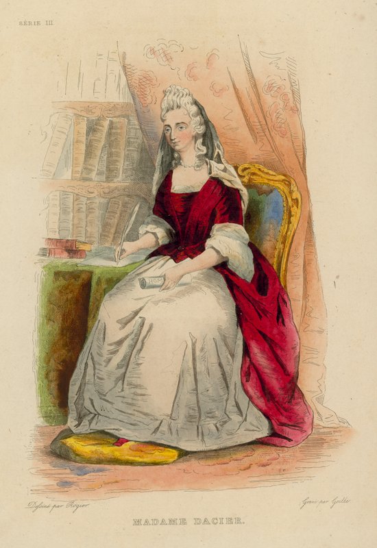 Madame Dacier (kolorowy grawerunek) autorstwa French School