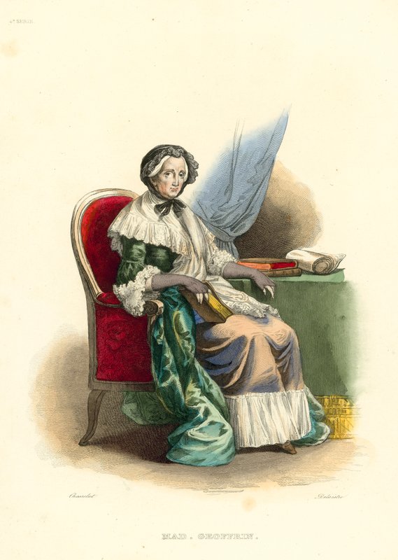 Madame Geoffrin (kolorowy grawerunek) autorstwa French School