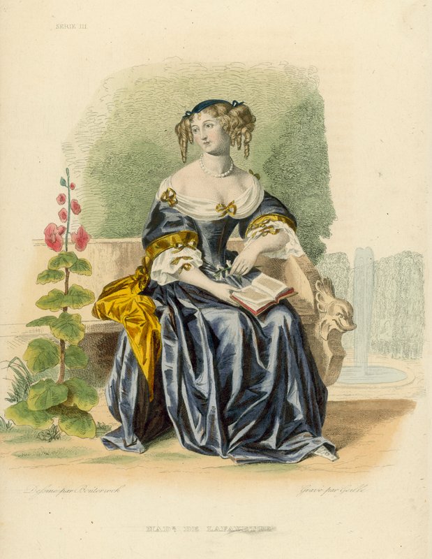 Madame de La Fayette (kolorowy grawerunek) autorstwa French School