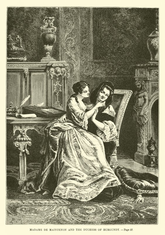 Madame de Maintenon i księżna Burgundii autorstwa French School