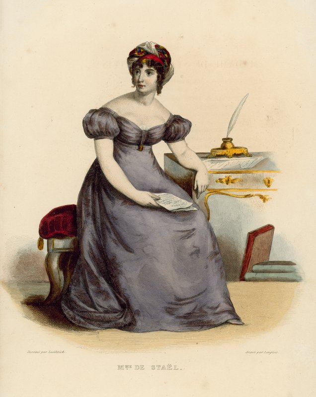 Madame de Stael (kolorowy grawerunek) autorstwa French School