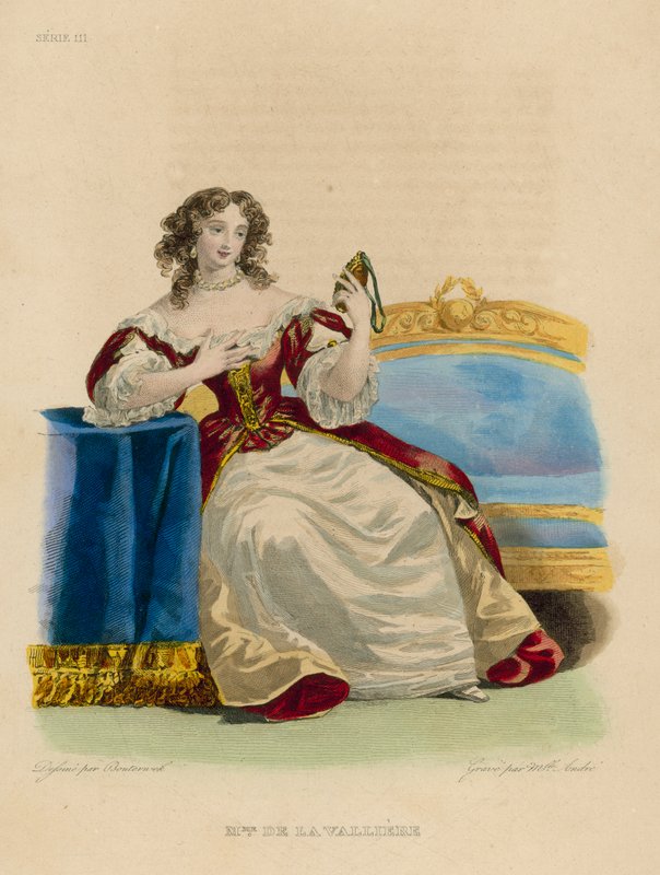 Madame de la Valliere (kolorowy grawerunek) autorstwa French School