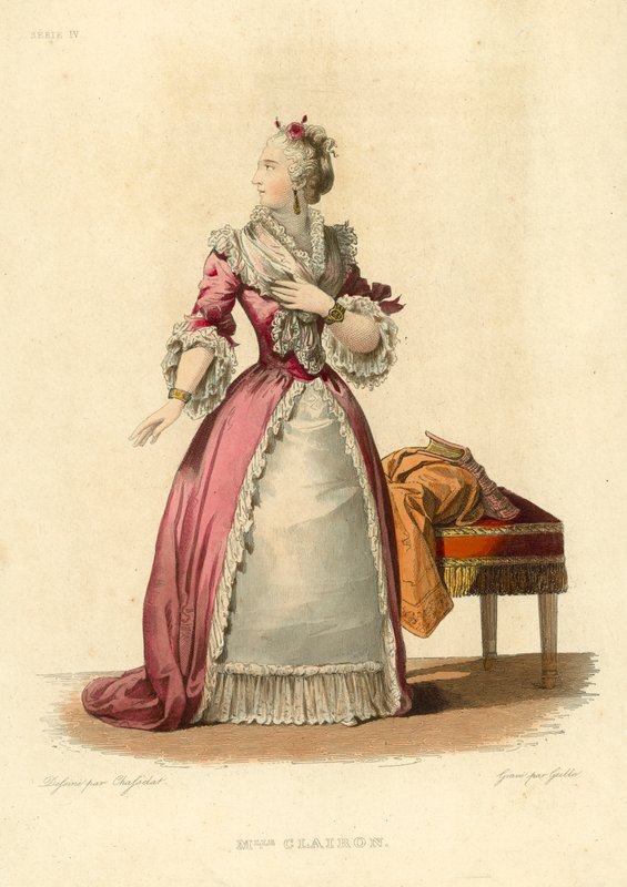 Mademoiselle Clairon (kolorowy grawerunek) autorstwa French School