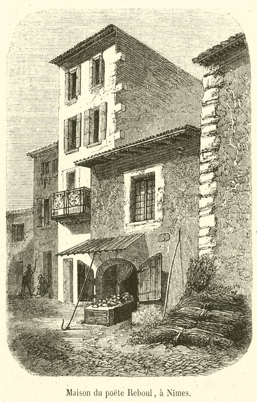 Dom poety Reboula w Nimes (rycina) autorstwa French School