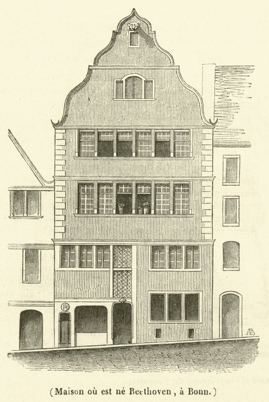 Maison ou est ne Beethoven, a Bonn (rycina) autorstwa French School