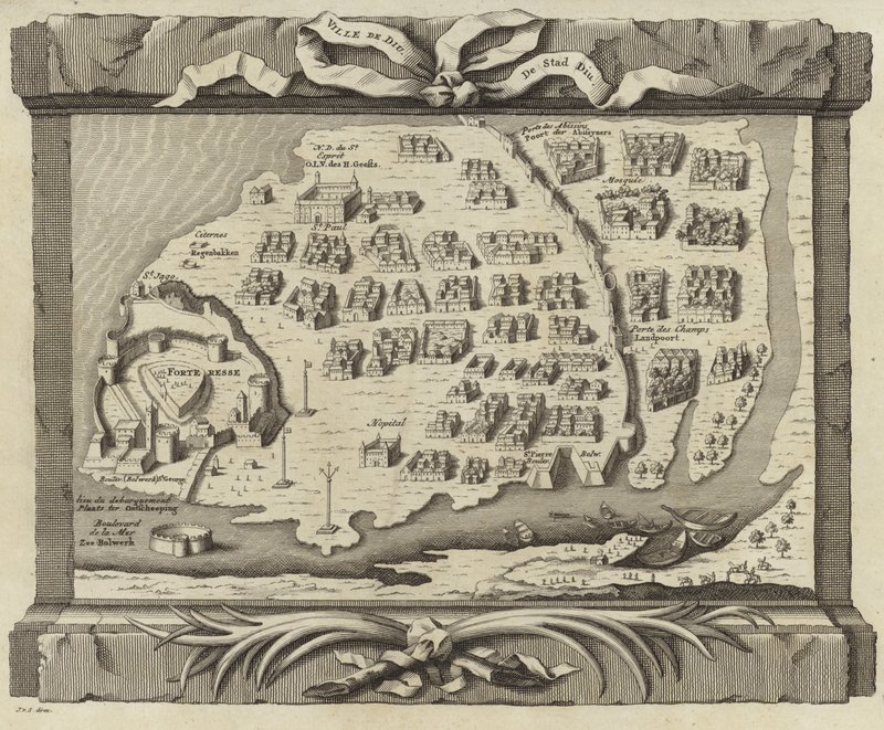 Mapa wyspy Diu autorstwa French School