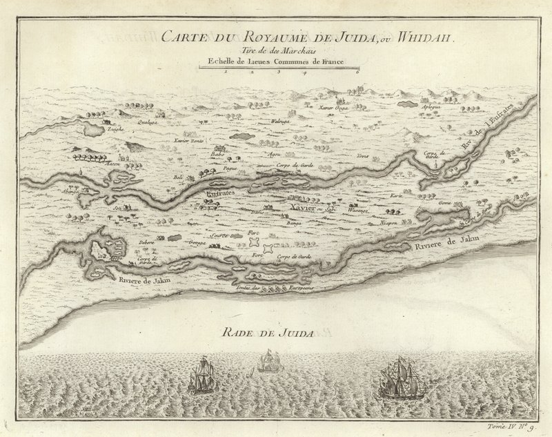 Mapa Królestwa Juida lub Whidah autorstwa French School